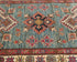 19 Feet Green Kazak Afghan Hand Knotted Wool Runner Rug